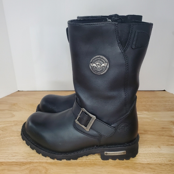 Milwaukee Leather Mens Black 11-Inch Classic Engineer Motorcycle Boots Sz 8 EEE - Picture 5 of 10